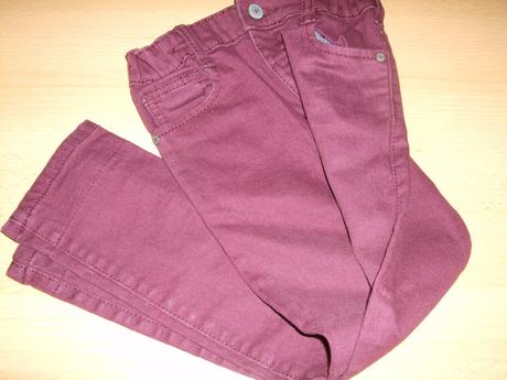 Džínsy vínovej farby m&s - nenosené, marks & spencer,116