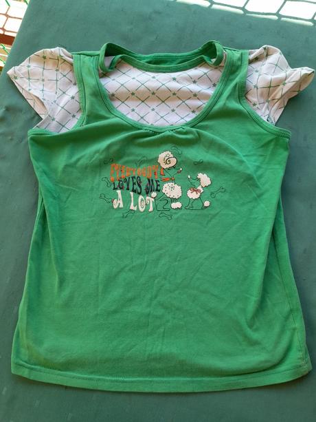 Zelené tričko letní s podšívkou holčičí, 122