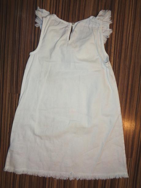 Pěkné bílé riflové šaty s kytičkami, kids,122