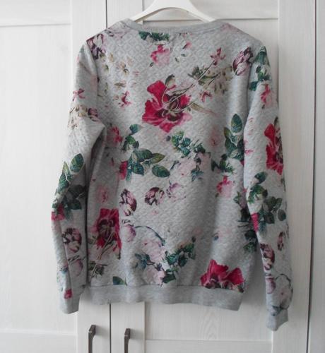 Šedá květovaná mikina mikinka, s