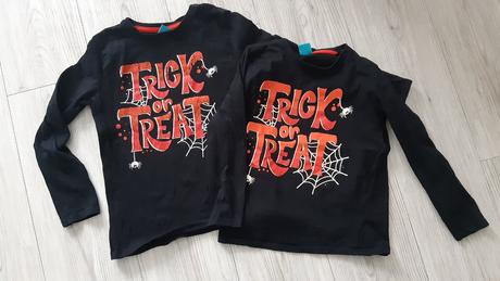 Sourozenecká trička halloween vel 128 a 134, 128