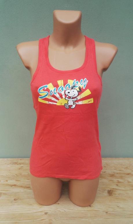 Hránkové růžové tílko snoopy h&m - vel.m, h&m,m