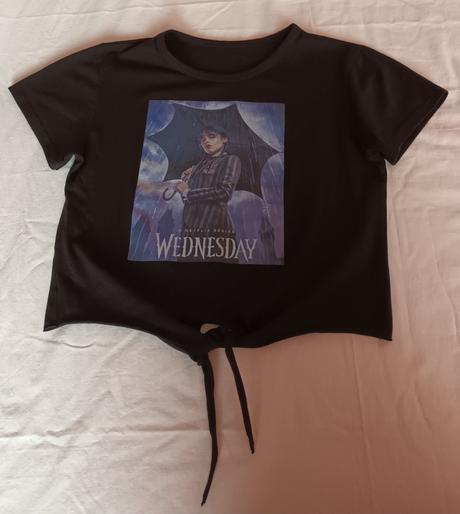 Triko wednesday černé krátký rukáv, 158