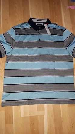 Modré pruhované polo tričko xl, c&a,xl