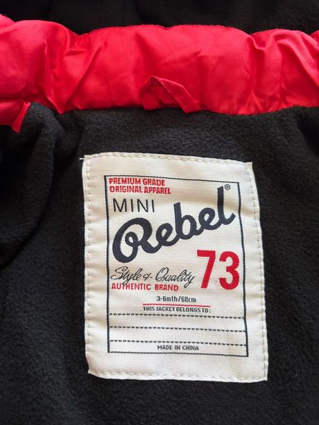 Bunda zimní zn. rebel - v.3/6 měs., rebel,68