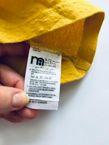 Krasné žluté triko strukturované - v.9/12 měs, 80