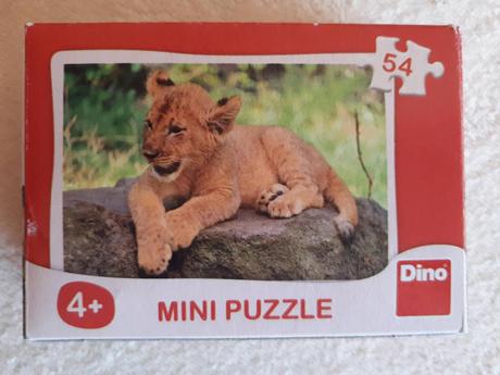 Mini puzzle zvířátka - lvíček, lev, 54dílků,
