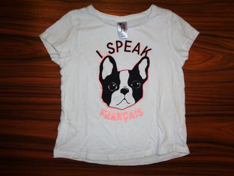 Bílé tričko s pejskem 122/128, c&a,122