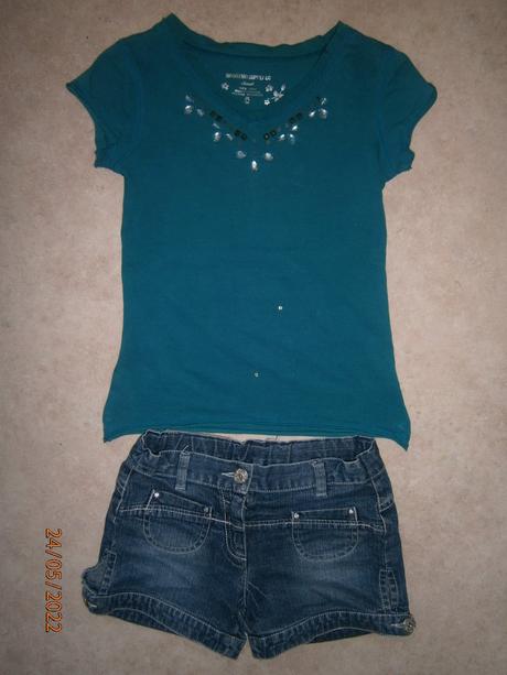 Šortky/kraťasy + tričko, vel. 122, chicco,122
