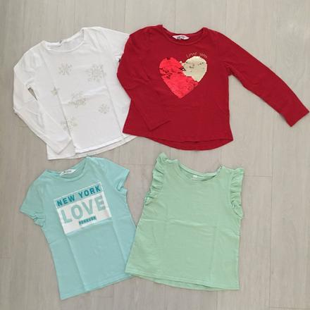 Dívčí trička h&m, vel. 134/140 (8 - 10 let) - 4ks, 122–134