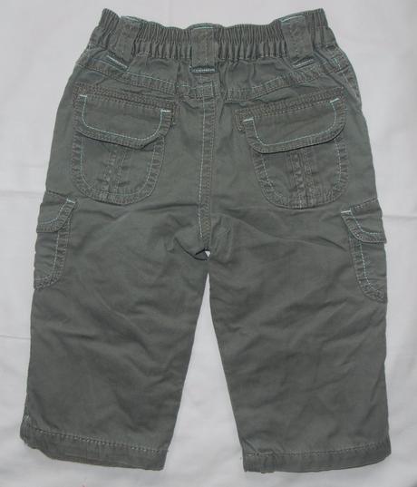 V48. khaki podšité plátěné kalhoty 3-6 měs., george,68