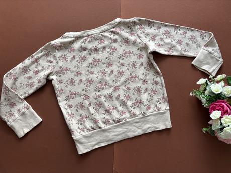 Mikina slabá zn. next - v.7 let béžová s květy, next,122