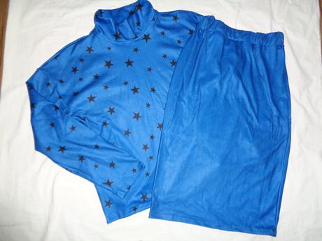 Luxusní modrý softshellový komplet s hvězdičkami, 38 / m