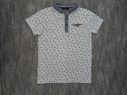 Bílé tričko triko s límečkem polo, george,134