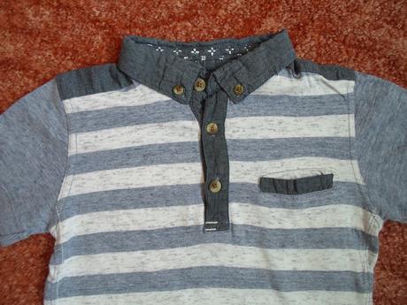 Modré šedé tričko triko polo s límečkem, rebel,104