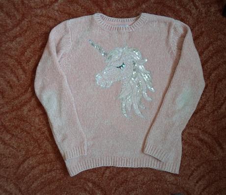 Růžový svetr svetřík, primark,152