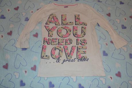 140 146 vintage triko s potiskem růží, f&f,146