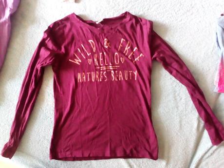 12 x tričko dlouhý rukáv, h&m,134