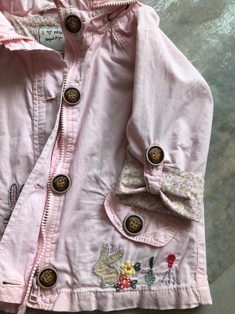 Růžová bunda kapuce jaro next 2-3r., 98cm zajíček, next,98