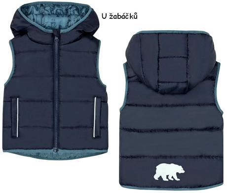 Klučičí prošívaná vesta zvířátková vel. 116, lupilu,116