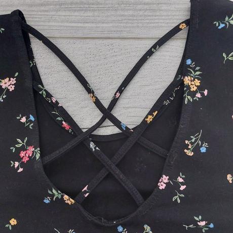 Černé šaty s kytičkami c&a vel.38, c&a,38