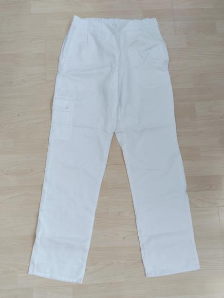 Pracovní bílé kalhoty vel.l. m+p, l