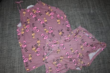 Letní set h&m s plameňáky, velikost 134/140, h&m,134