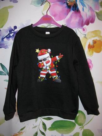 Černá mikina s vánočním motivem,se santou, 122