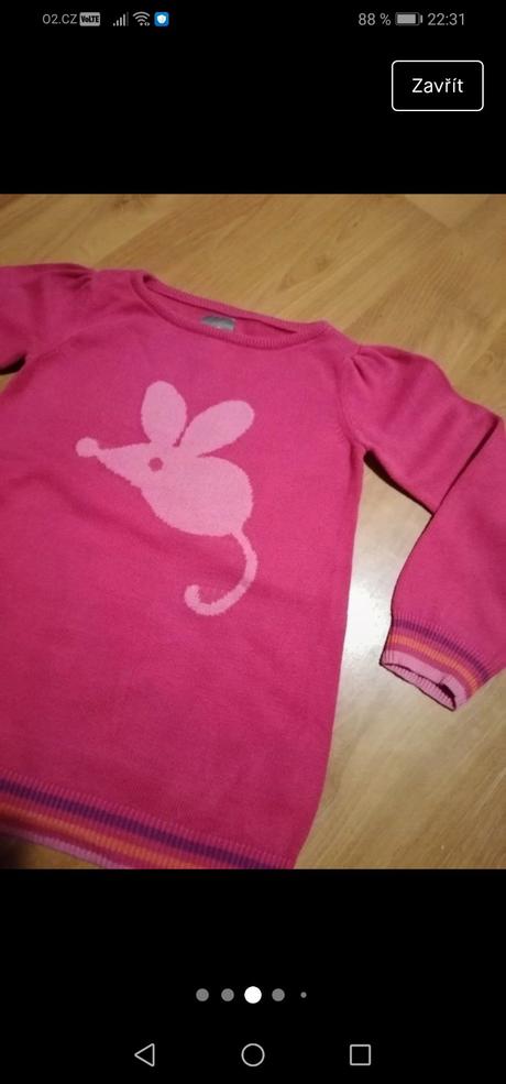Dětský růžový svetřík, babygap, 92