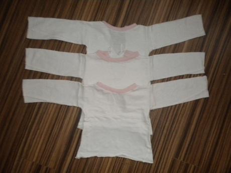 3 x bavlněná košilka s růžovým lemem, 62