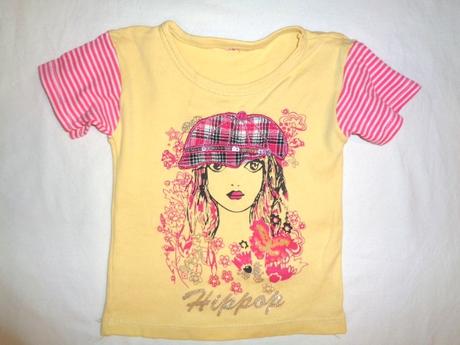 Nádherné žluté tričko s holkou parádnicí, 86