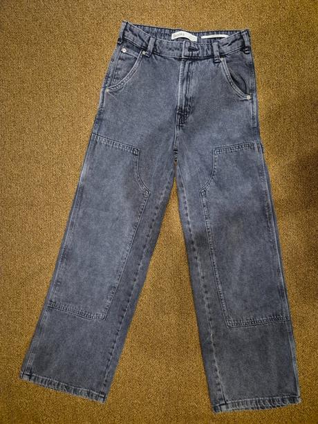 Dívčí džíny s širokými nohavicemi bershka vel. 158, bershka,158