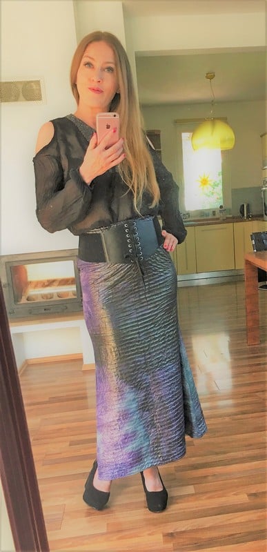 Měňavá maxisukně, vel 38/m, elba, m