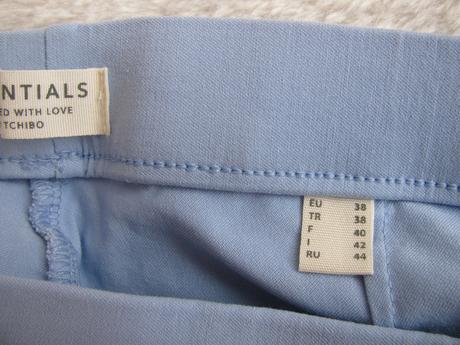 Elastické přiléhavé kalhoty,světle modré, tchibo,38