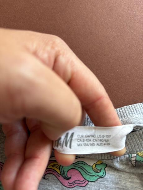 Triko šedé unicorn- v.134, h&m,134