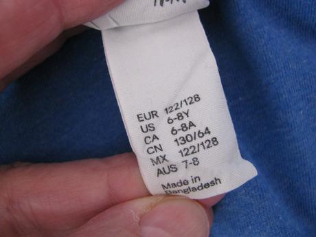 Dětské modré bavlněné tričko v.122/128, h&m,122