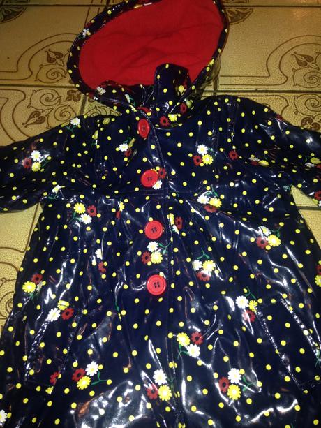 Dívčí pláštěnková bunda květy, puntíky vl. 92 - 98, mothercare,92