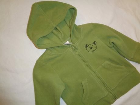 Pěkná zelená flízová mikina s méďou 74/80, 74
