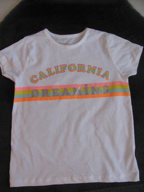 Bílé nové bavlněné tričko s neonovým nápisem, primark,128