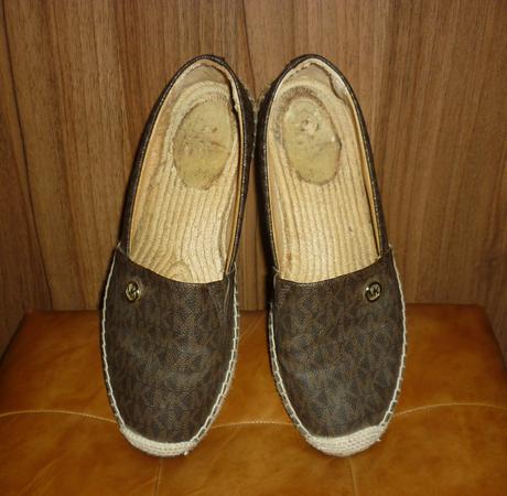 Hnědé dámské logované espadrilky michael kors, michael kors,38