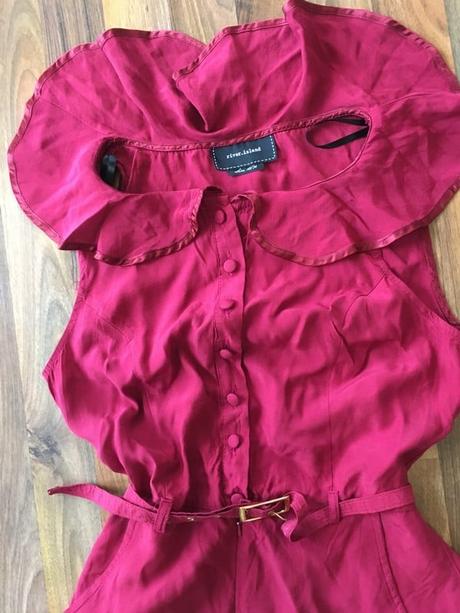 Malinový kraťáskový overal, vel s/m, river island, river island,s