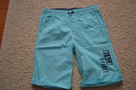 Světlemodré plátěné kraťasy 158/164, 158