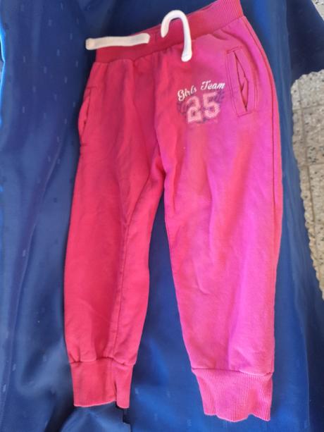 Růžové tepláky na holku, bavlna, 92