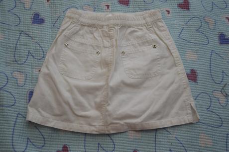 Bílá bavlněná plátěná sukně, girl2girl,116