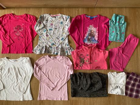 Dívčí set - trika, mikiny, legíny - 11+6 ks, 122–134