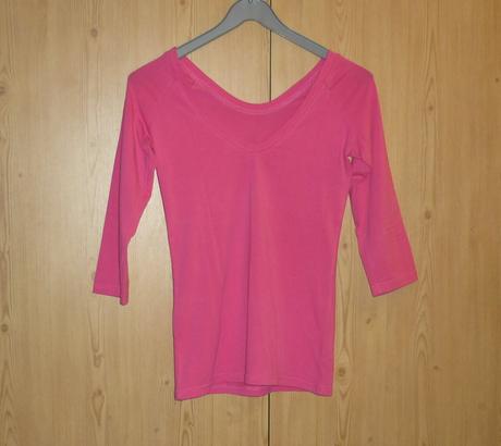 Tmavě růžové dámské tričko s 3/4 rukávem guess, guess,s