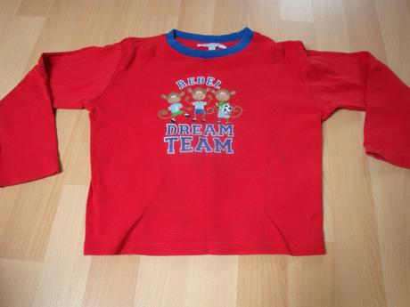 Triko s dlouhým rukávem - červené, vel. 116, 116