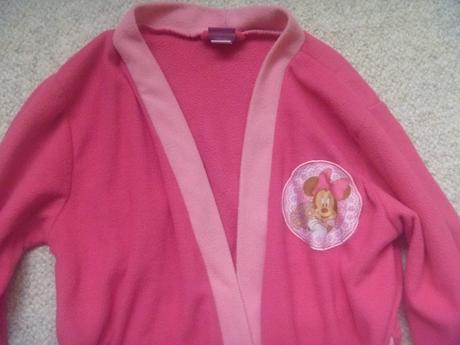 Růžový froté župan s minnie zn. disney v. 122/128, disney,122