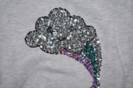 Melírková mikina next s flitry, kol 2017, 122/128, next,122