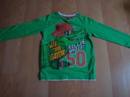 Triko s dlouhým rukávem - krokodýl, vel. 116, palomino,116